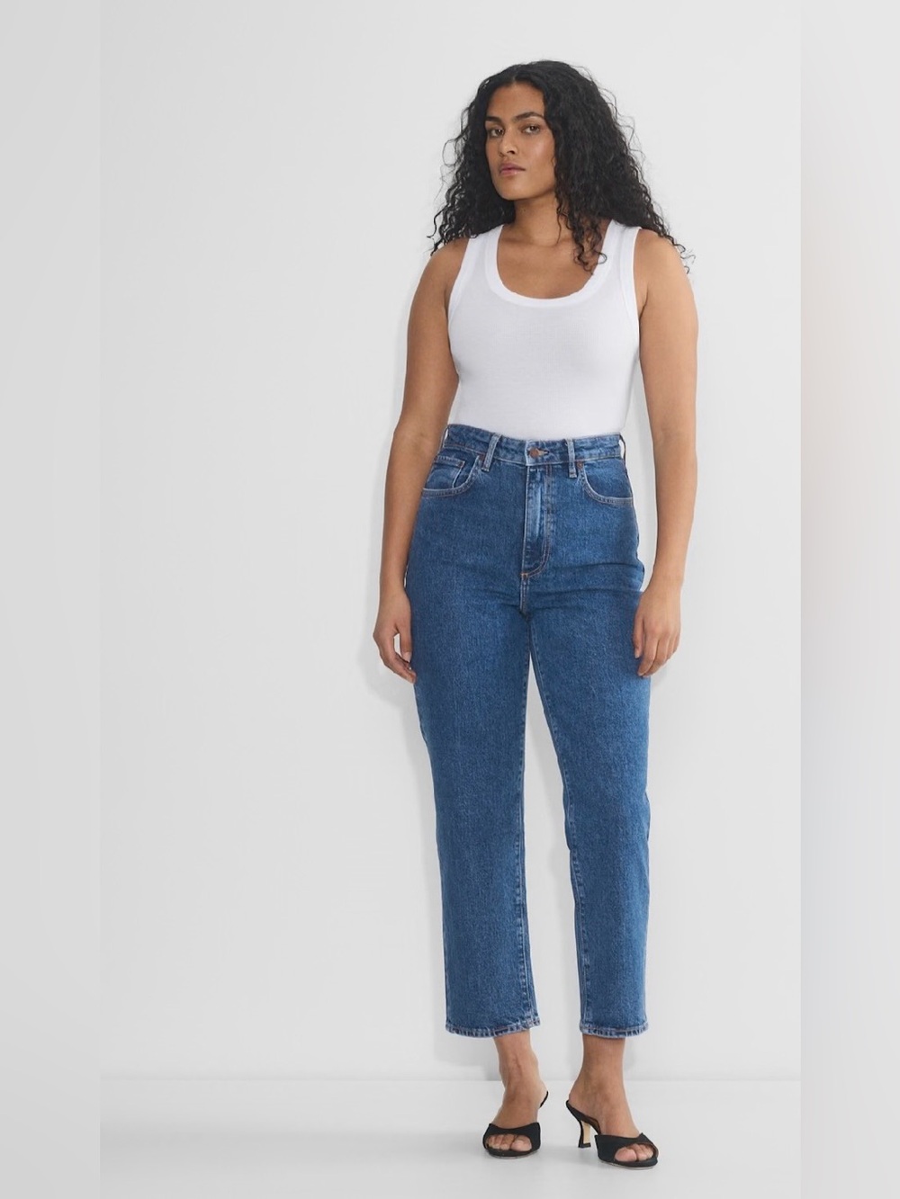 Aritzia Denim Forum Rowan Curve-Fit Super Hi Straight Ankle Jean size 30 121792